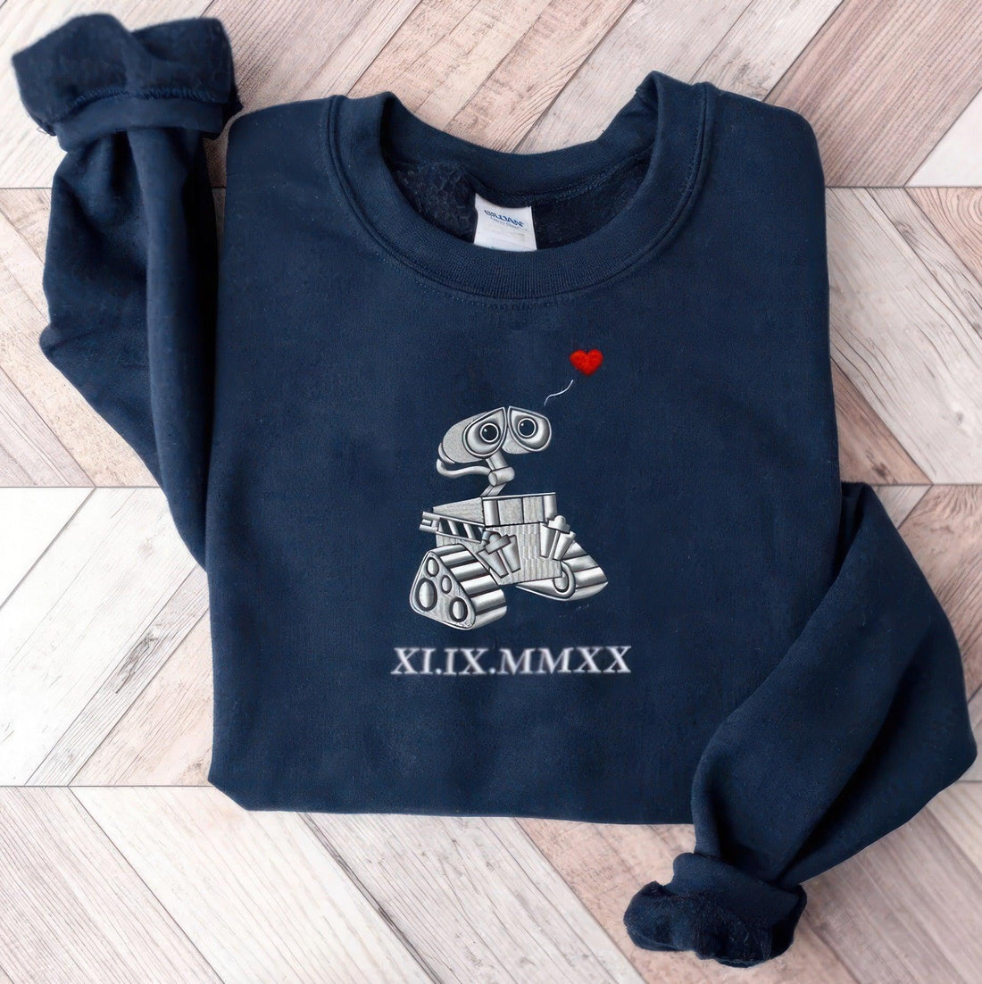 Custom Funny Matching For Friends, Wall E and Eve Couple Matching Sweatshirt, Couple Embroidery Sweatshirt CM_C109