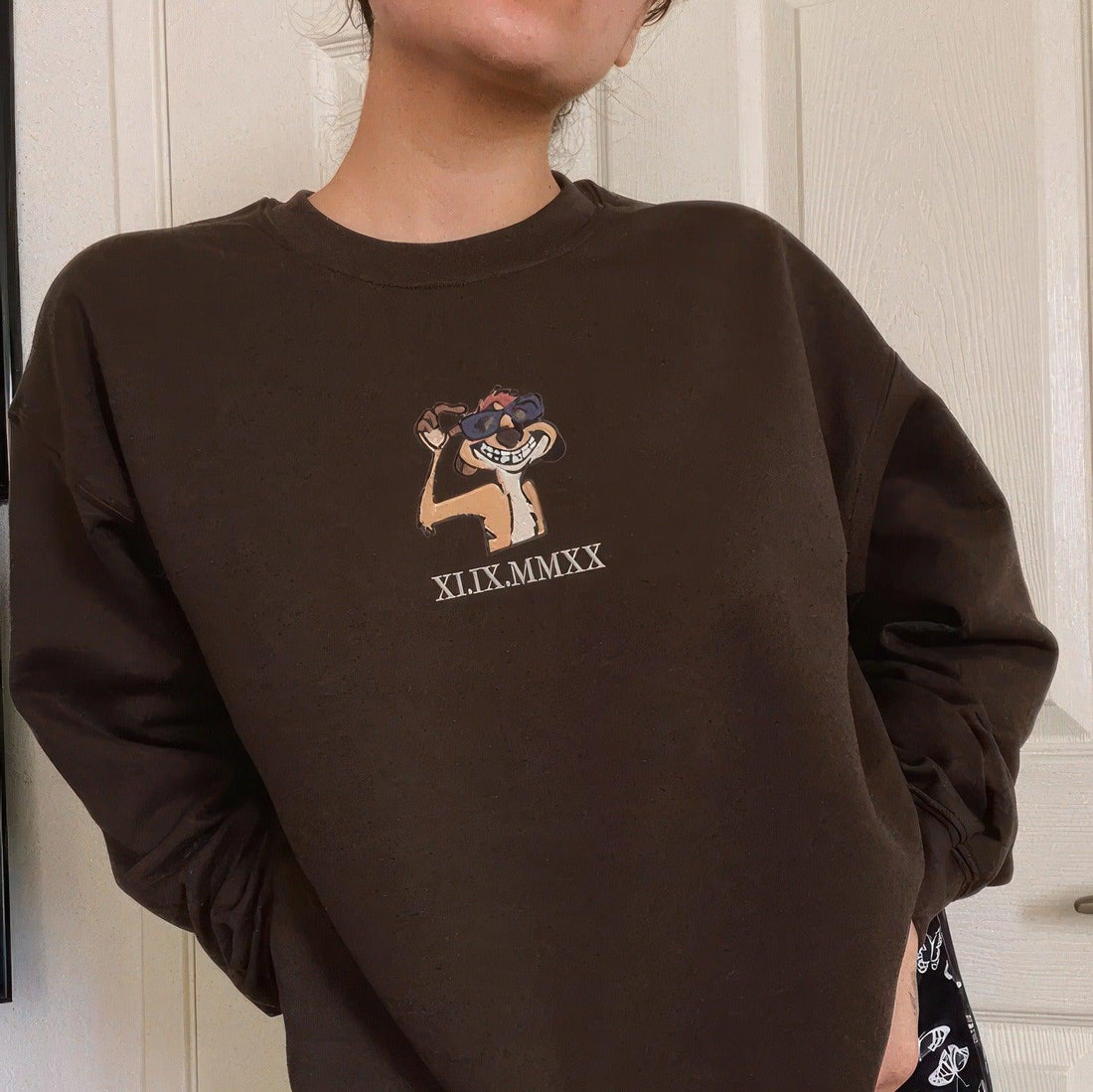 Custom Matching For Couples With Names, Animal Couple Lovely Characters Sweatshirt, Couple Embroidery Sweatshirt CM_C103