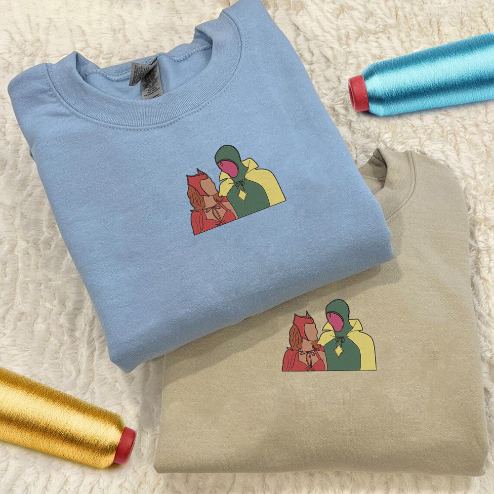 Custom Cute An Unusual Couples Sweatshirt, Couple Embroidery Sweatshirt CM_C37