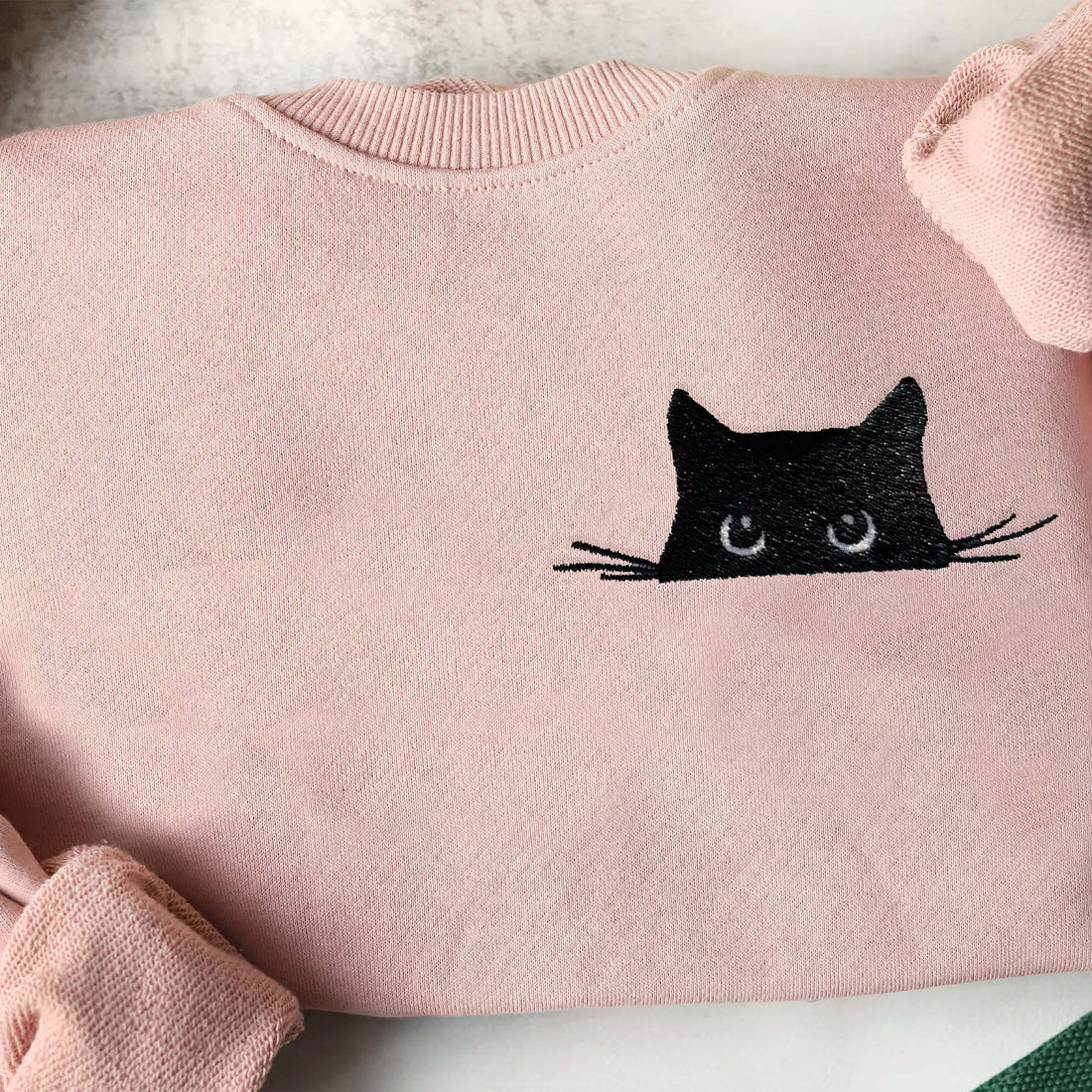 Cat Embroidered Sweatshirt, Cute Cat Shirt P_M27