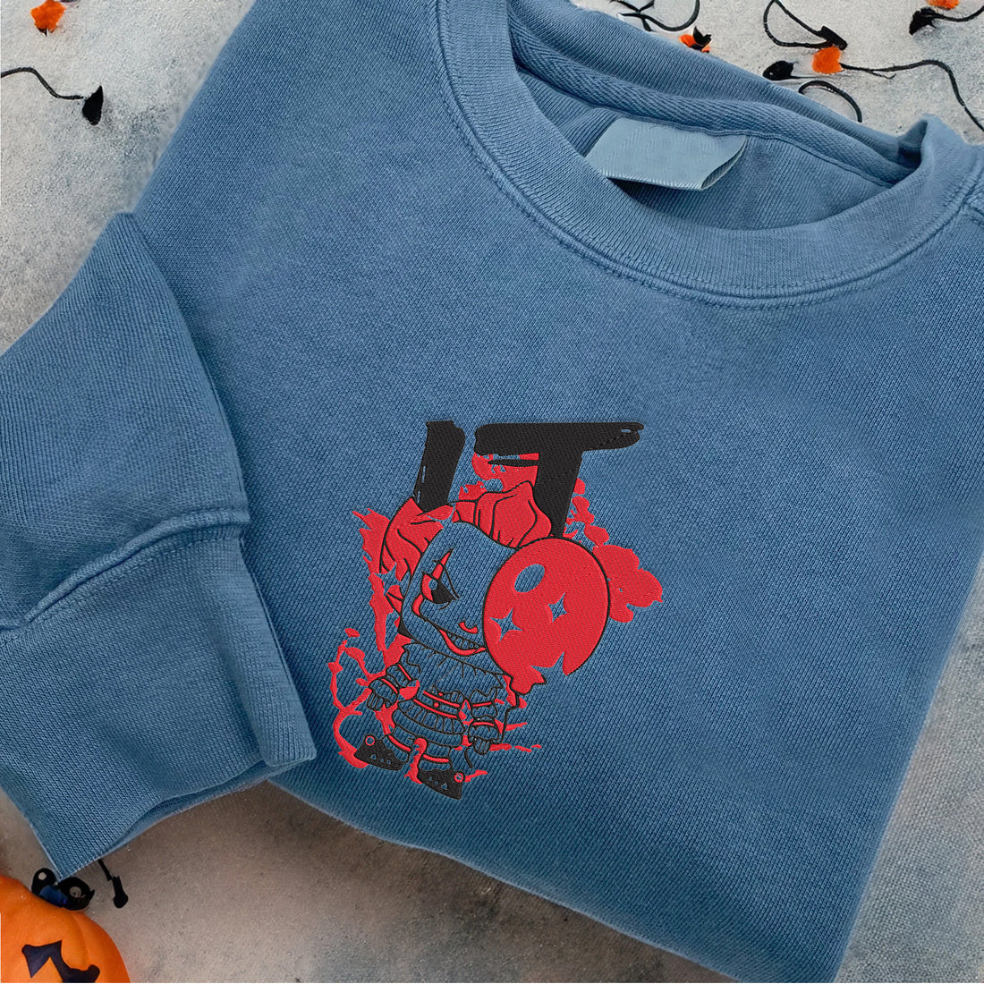 Baby Clown Halloween Embroidery Sweatshirt, Halloween Embroidery Sweatshirt HLW_M953