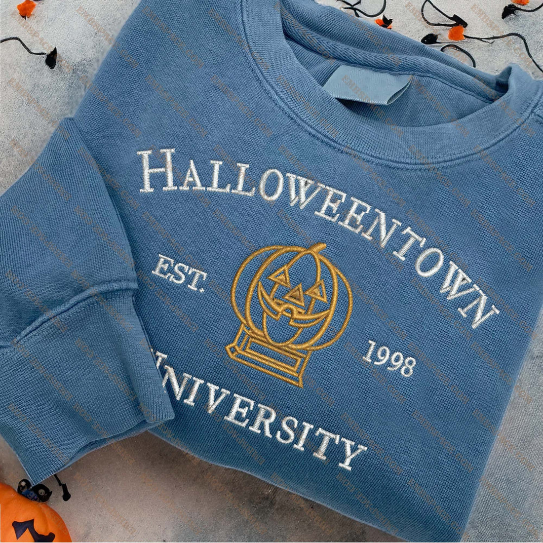 Halloweentown Est 1998 Unversity Embroidery Sweatshirt, Halloween Embroidery Sweatshirt HLW_M1668