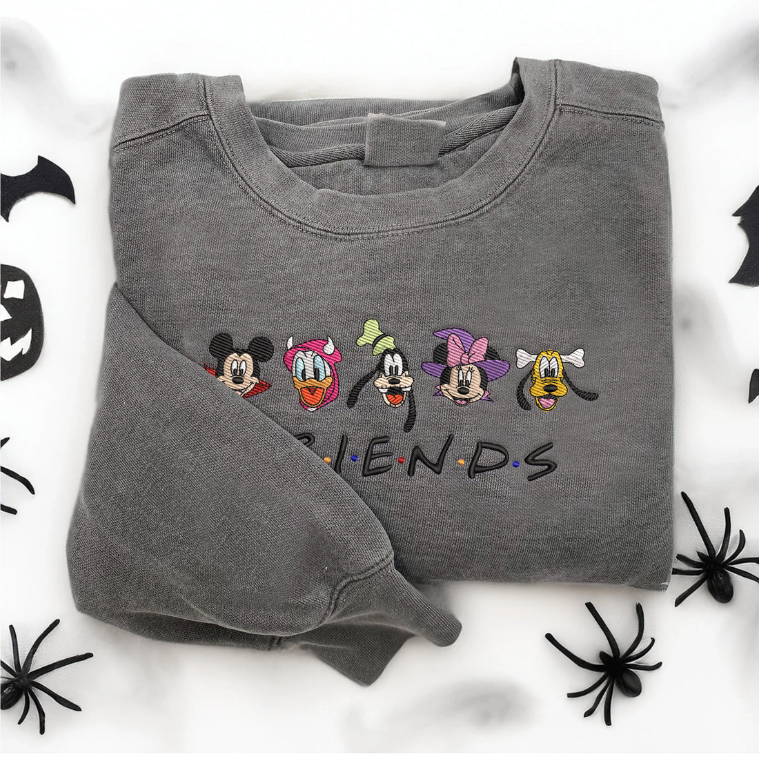 Friends of Mouse Halloween Embroidery Sweatshirt, Halloween Embroidery Sweatshirt HLW_M1352