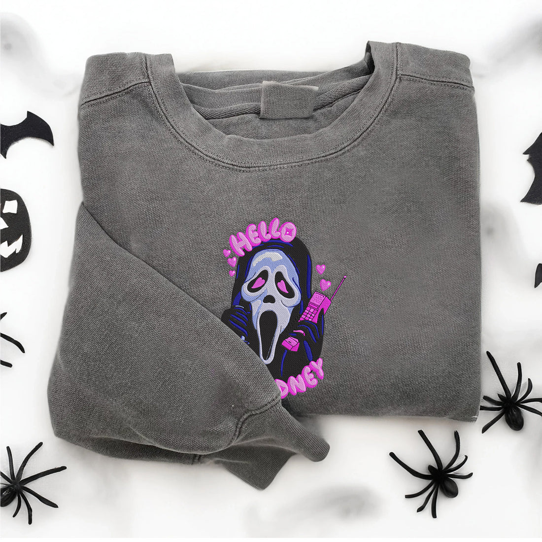 Ghost Call Phone Halloween Sweatshirt, Halloween Embroidery Sweatshirt HLW_M962
