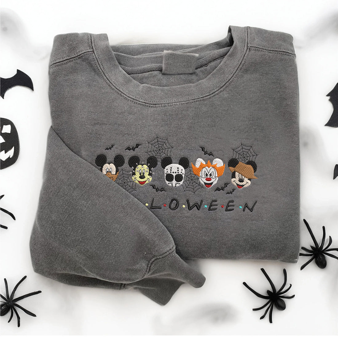 Mouse Friends Halloween Embroidery Sweatshirt, Halloween Embroidery Sweatshirt HLW_M1343