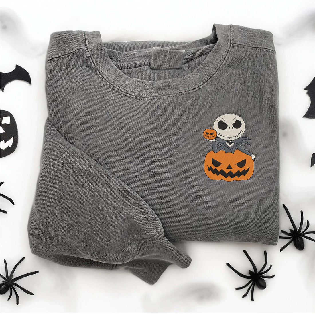 Horror Character Pumpkin Embroidery Sweatshirt, Halloween Embroidery Sweatshirt HLW_M307