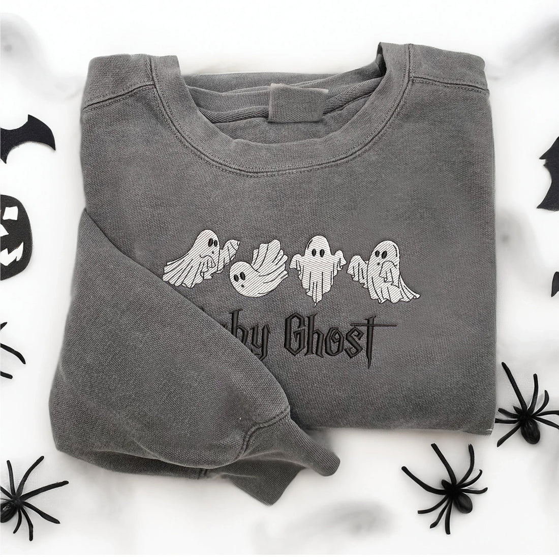 Baby Ghosts Halloween Embroidery Sweatshirt, Halloween Embroidery Sweatshirt HLW_M1228