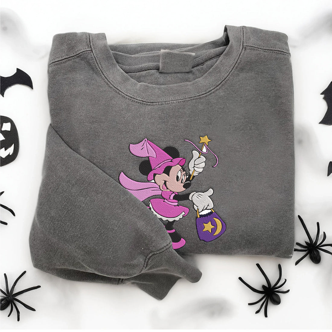Magic Kingdom Mouse Halloween Sweatshirt, Halloween Embroidery Sweatshirt HLW_M976