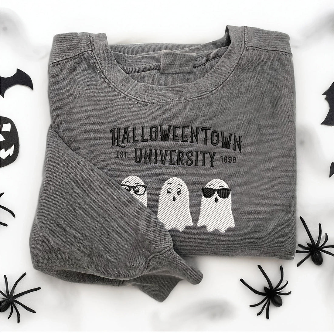 Halloween Town University Est 1998 Halloween Embroidery Sweatshirt, Halloween Embroidery Sweatshirt HLW_M1234