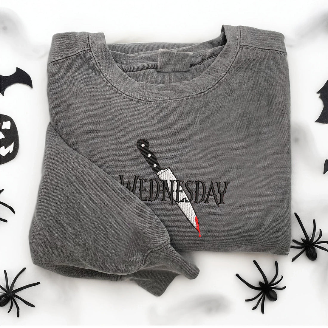 Knife Wednesday Halloween Embroidery Sweatshirt, Halloween Embroidery Sweatshirt HLW_M1108