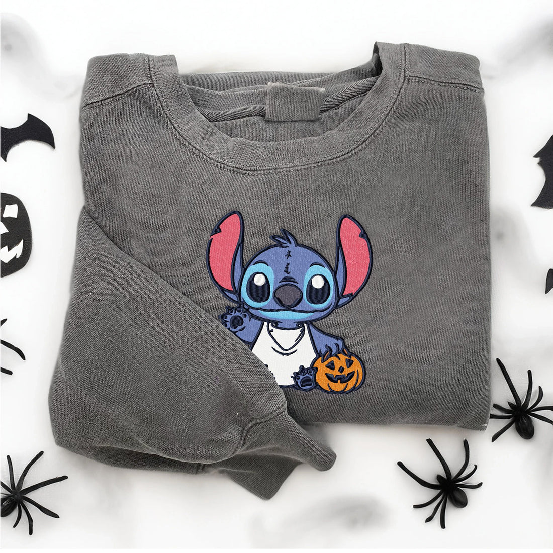 Cartoon Character Carry Pumpkin Halloween Embroidery Sweatshirt, Halloween Embroidery Sweatshirt HLW_M1476
