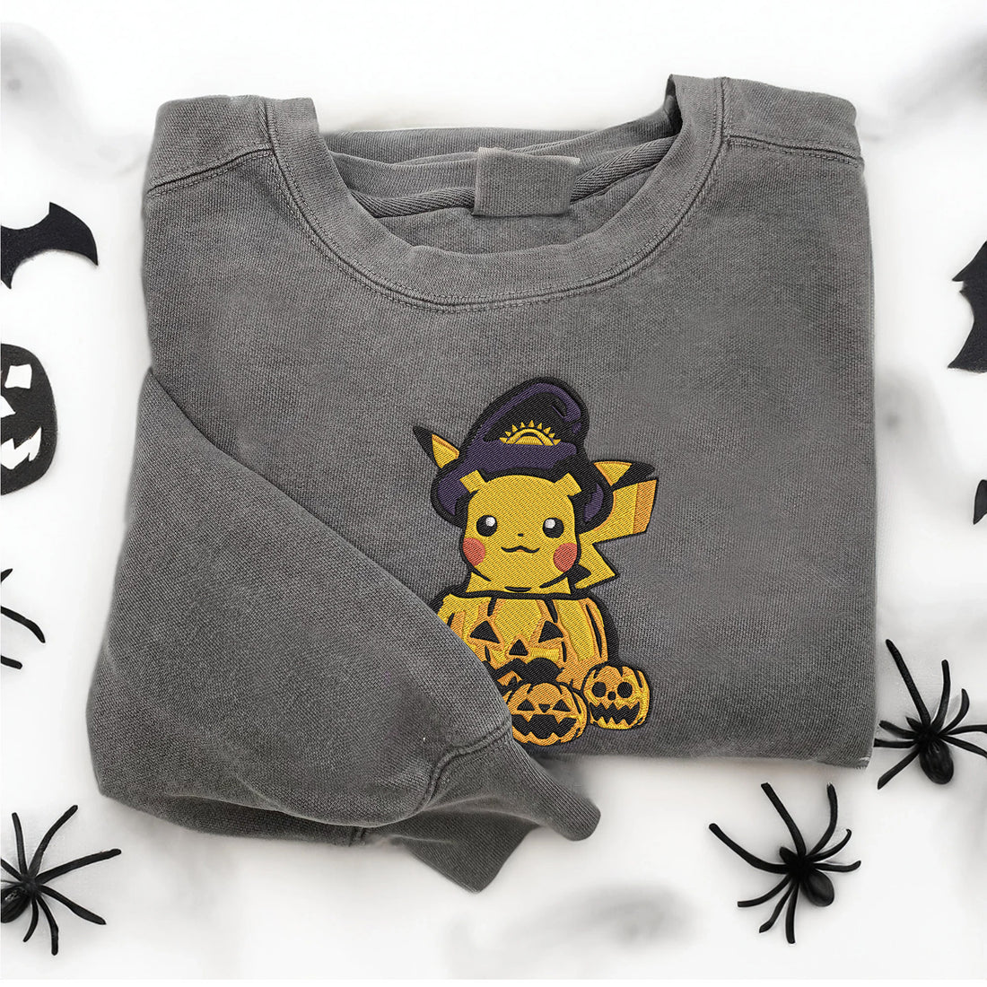 Cartoon Character In Pumpkin Halloween Sweatshirt, Halloween Embroidery Sweatshirt HLW_M982