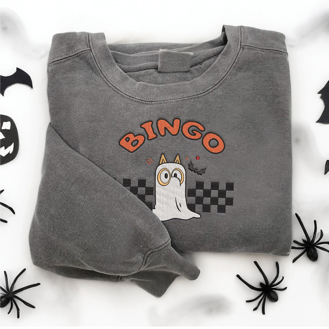 Ghost Brown Dog Halloween Embroidery Sweatshirt, Halloween Embroidery Sweatshirt HLW_M1258
