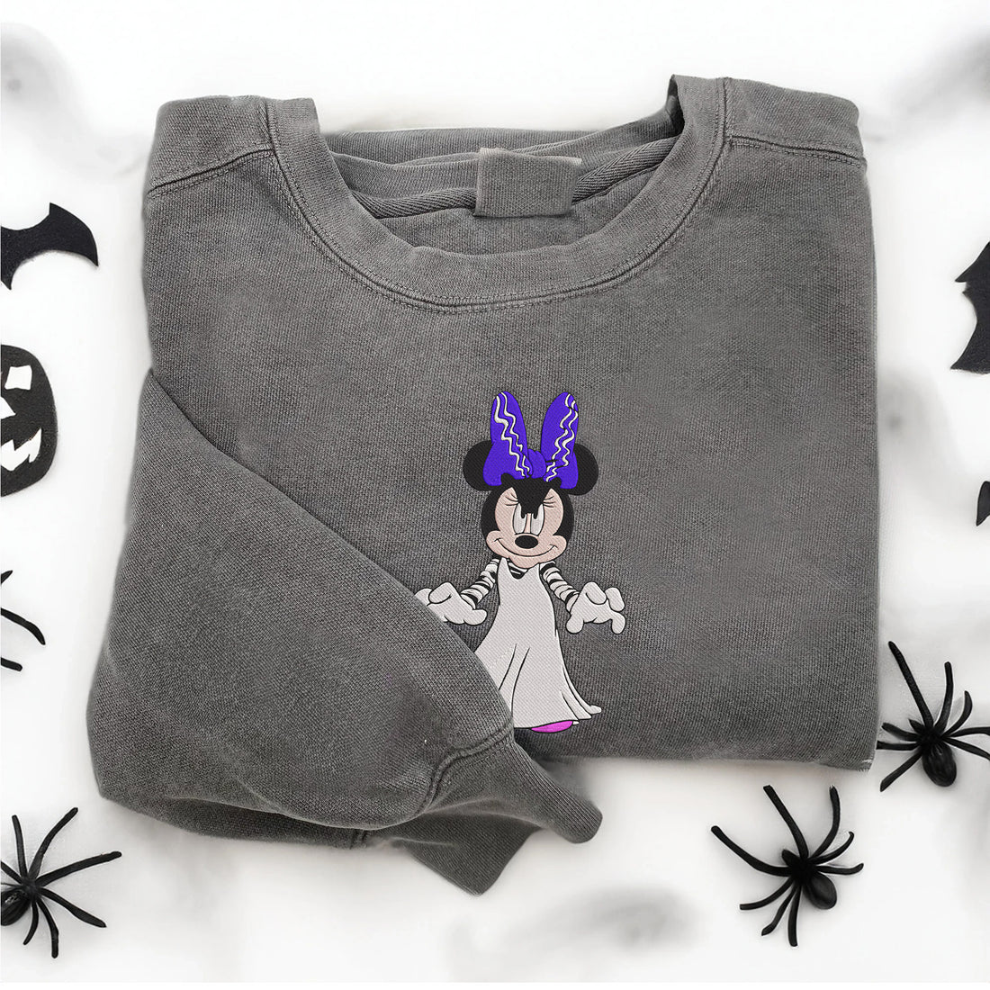 Mouse So Scary Devil Halloween Sweatshirt, Halloween Embroidery Sweatshirt HLW_M972