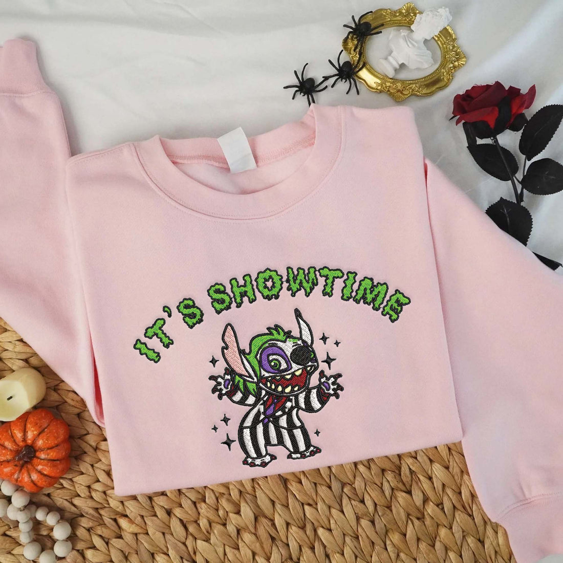 Horror Movie It's Showtime Sweatshirt, Halloween Embroidery Sweatshirt HLW_M420