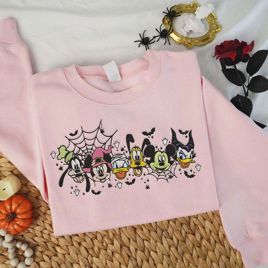 Halloween Cartoon Friends Embroidery Sweatshirt, Halloween Embroidery Sweatshirt HLW_M126