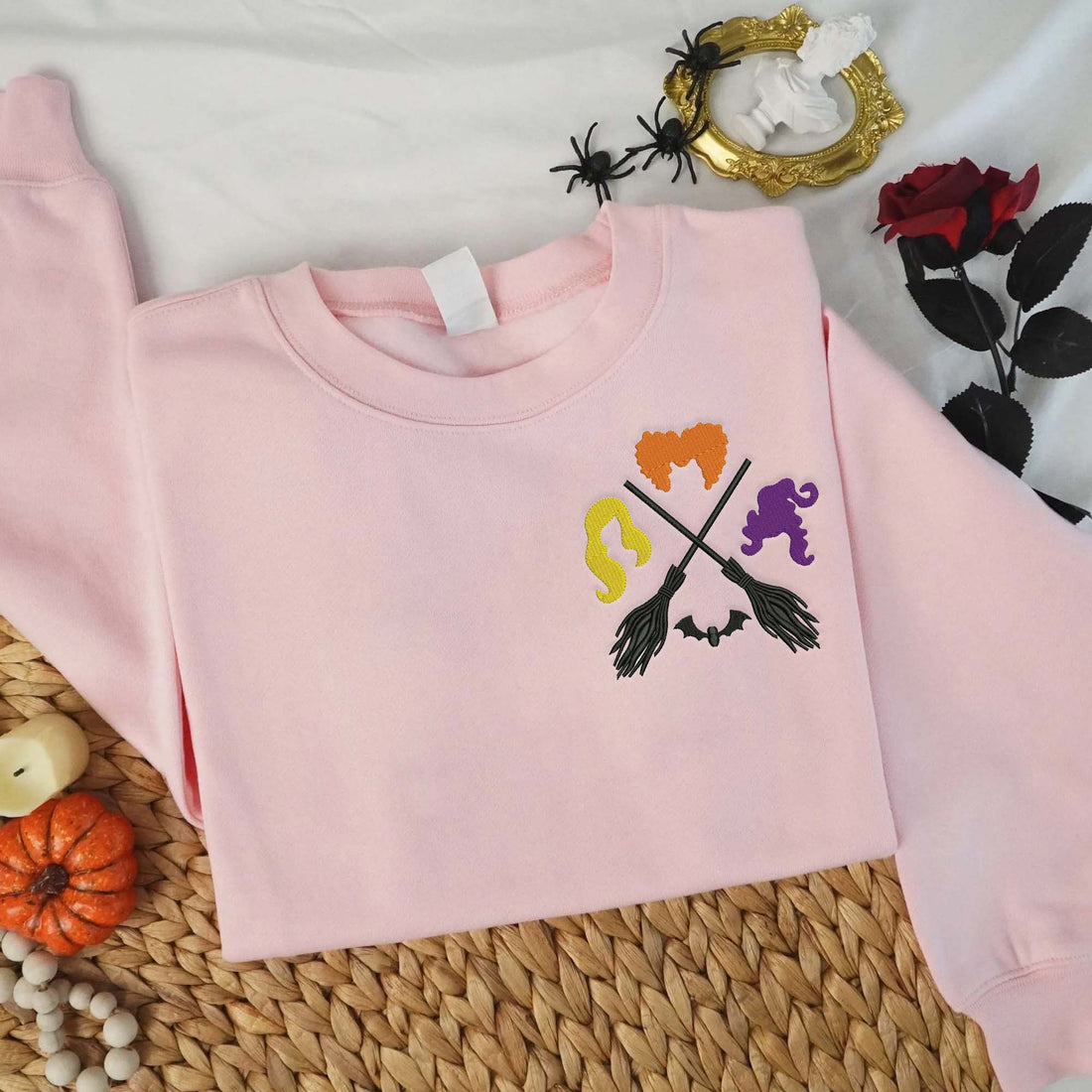 Horror Witch Sanderson Sisters Sweatshirt, Halloween Embroidery Sweatshirt HLW_M38