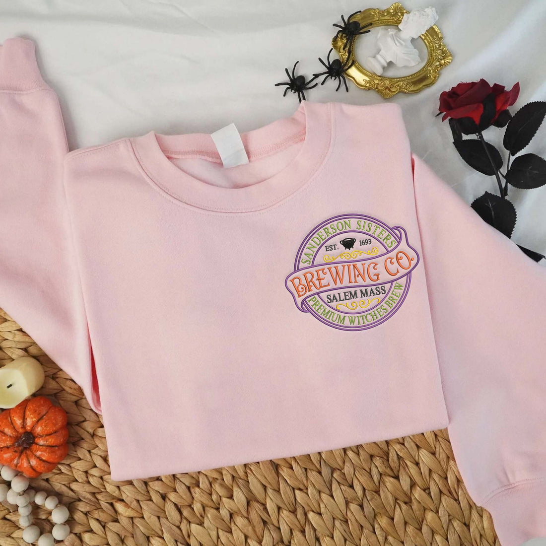 Sanderson Sisters Brewing Embroidery Sweatshirt, Halloween Embroidery Sweatshirt HLW_M45