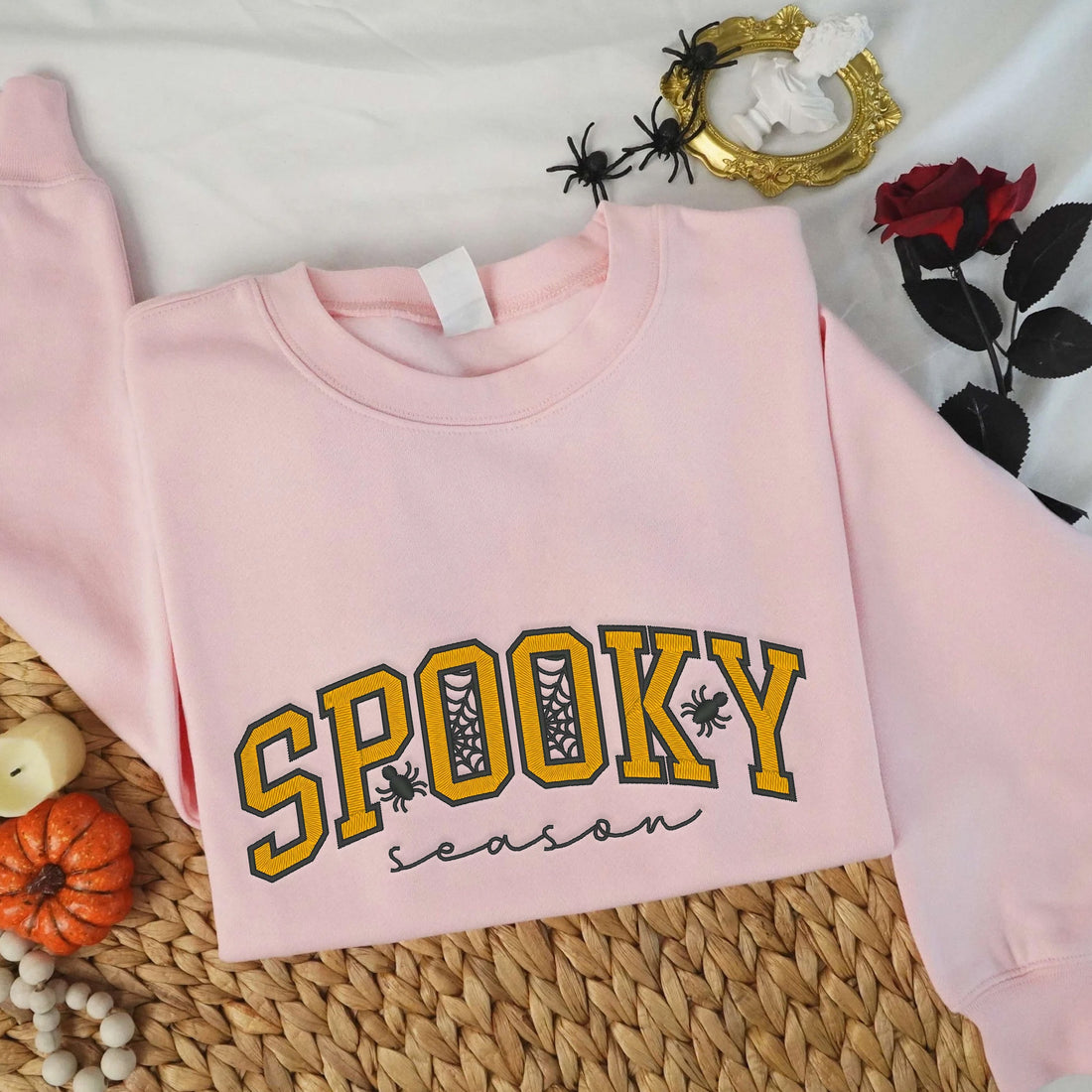 Spooky Season Embroidery Sweatshirt, Halloween Embroidery Sweatshirt HLW_M333