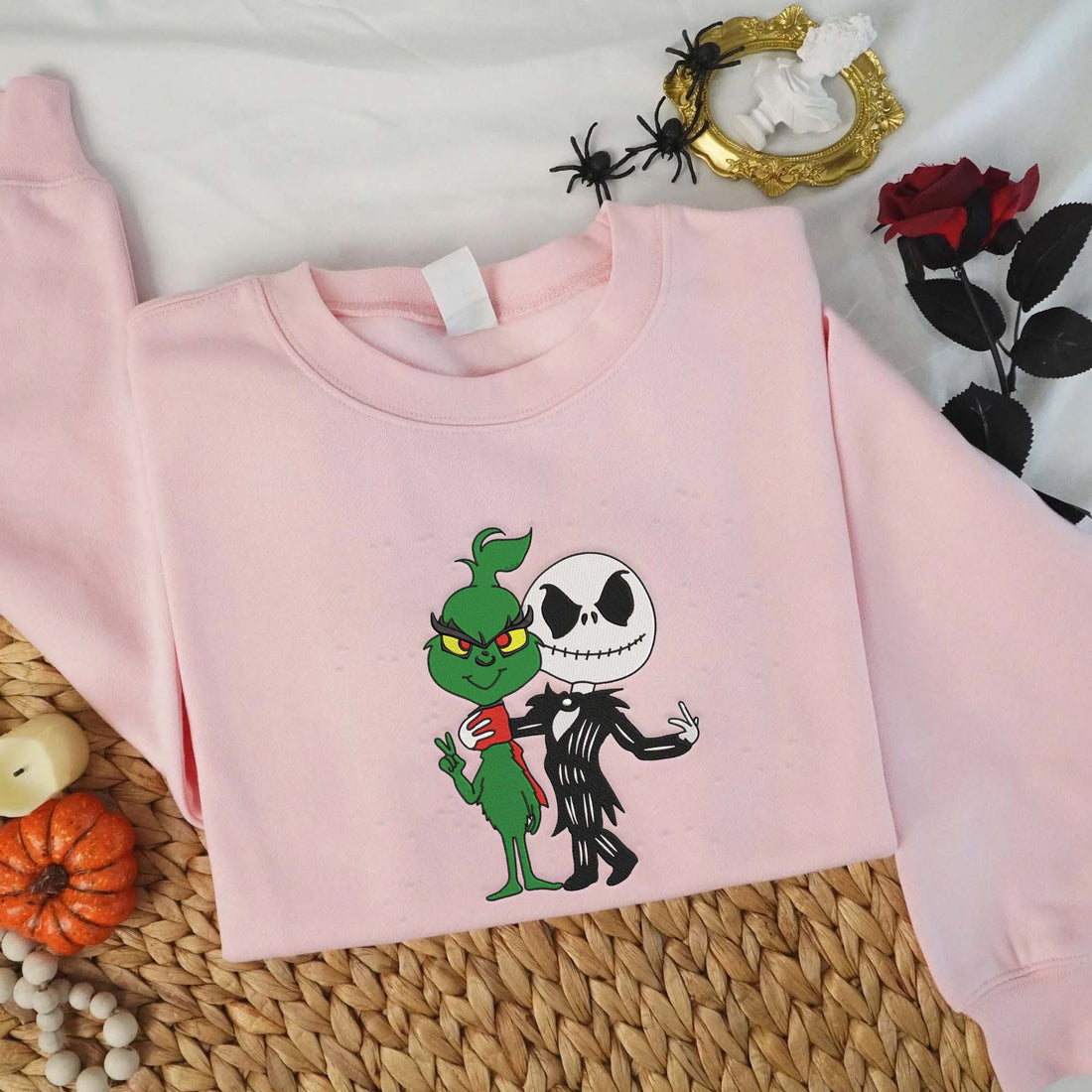 Mouse And Friend Halloween Sweatshirt, Halloween Embroidery Sweatshirt HLW_M687