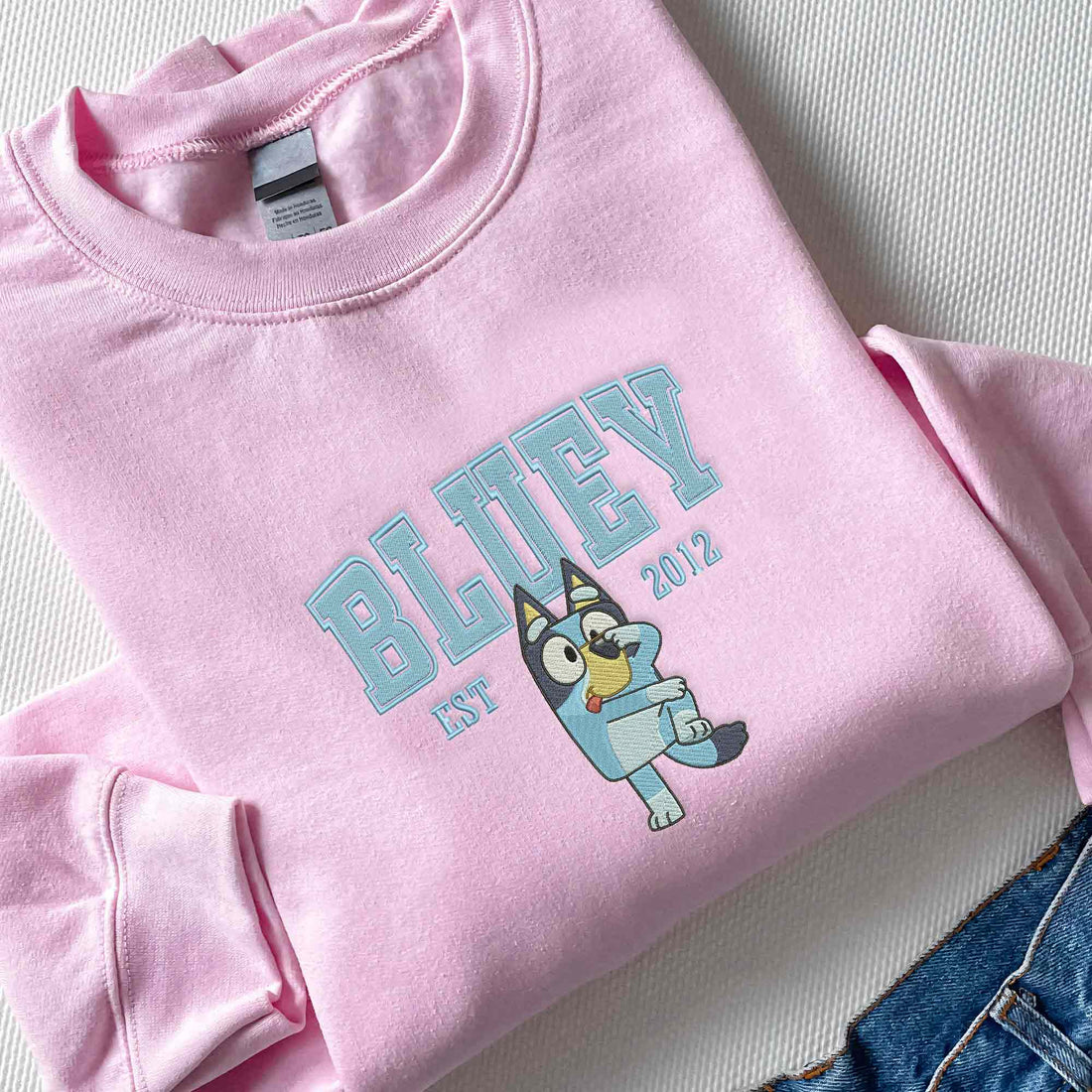 Personalized Blue Dog Sweatshirt, Blue Dog Embroidered Sweatshirt B_M26