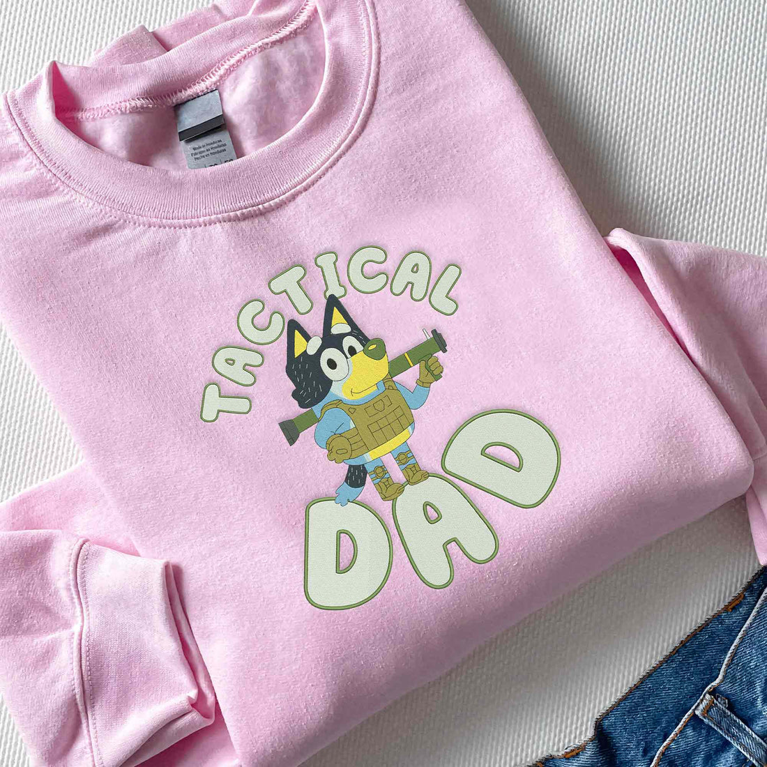 Border Patrol Dad Embroidery Sweatshirt, Tactical Dad Blue Dog Sweatshirt B_M53