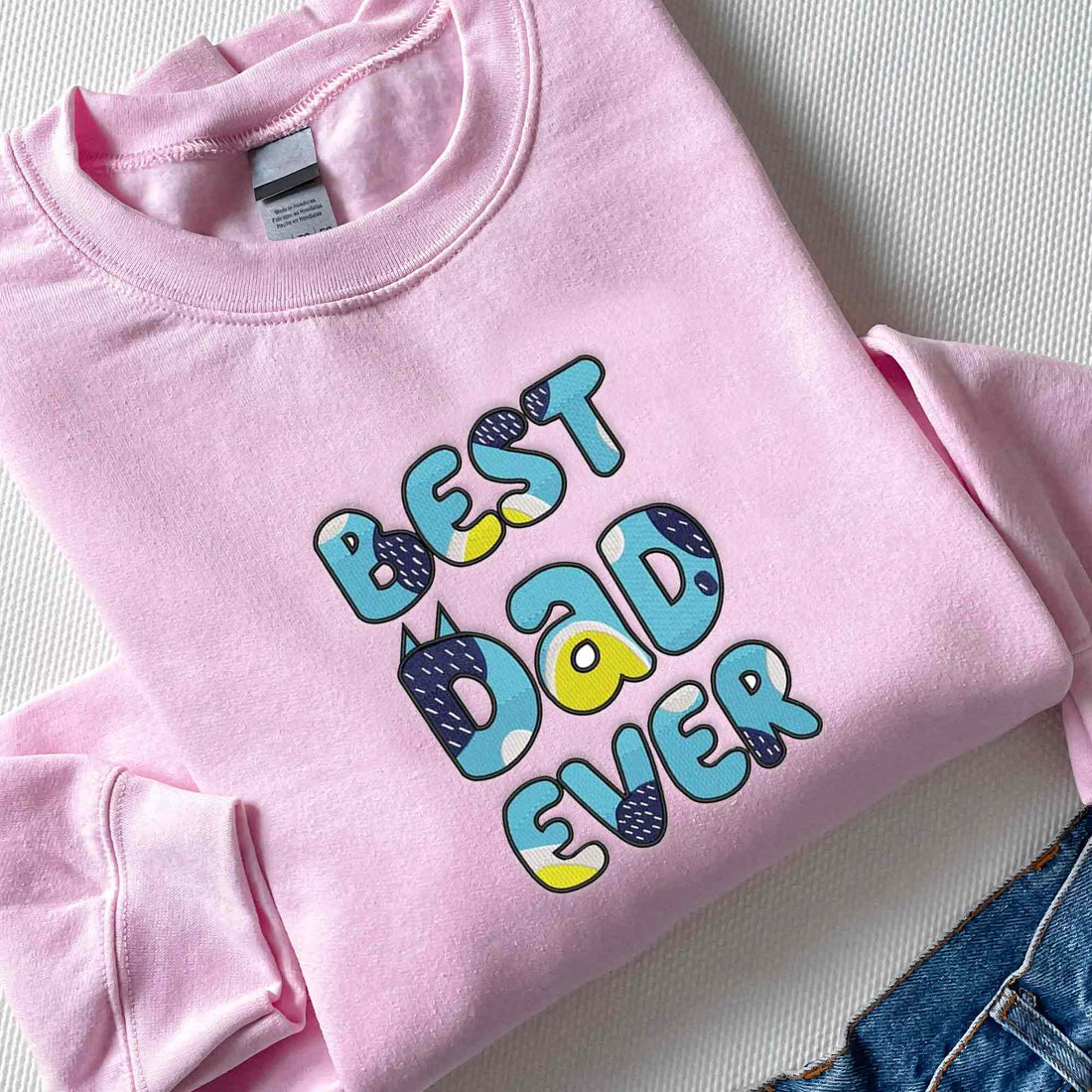 Blue Dog Best Dad Ever Sweatshirt, Cute Blue Dog Sweatshirt B_M85