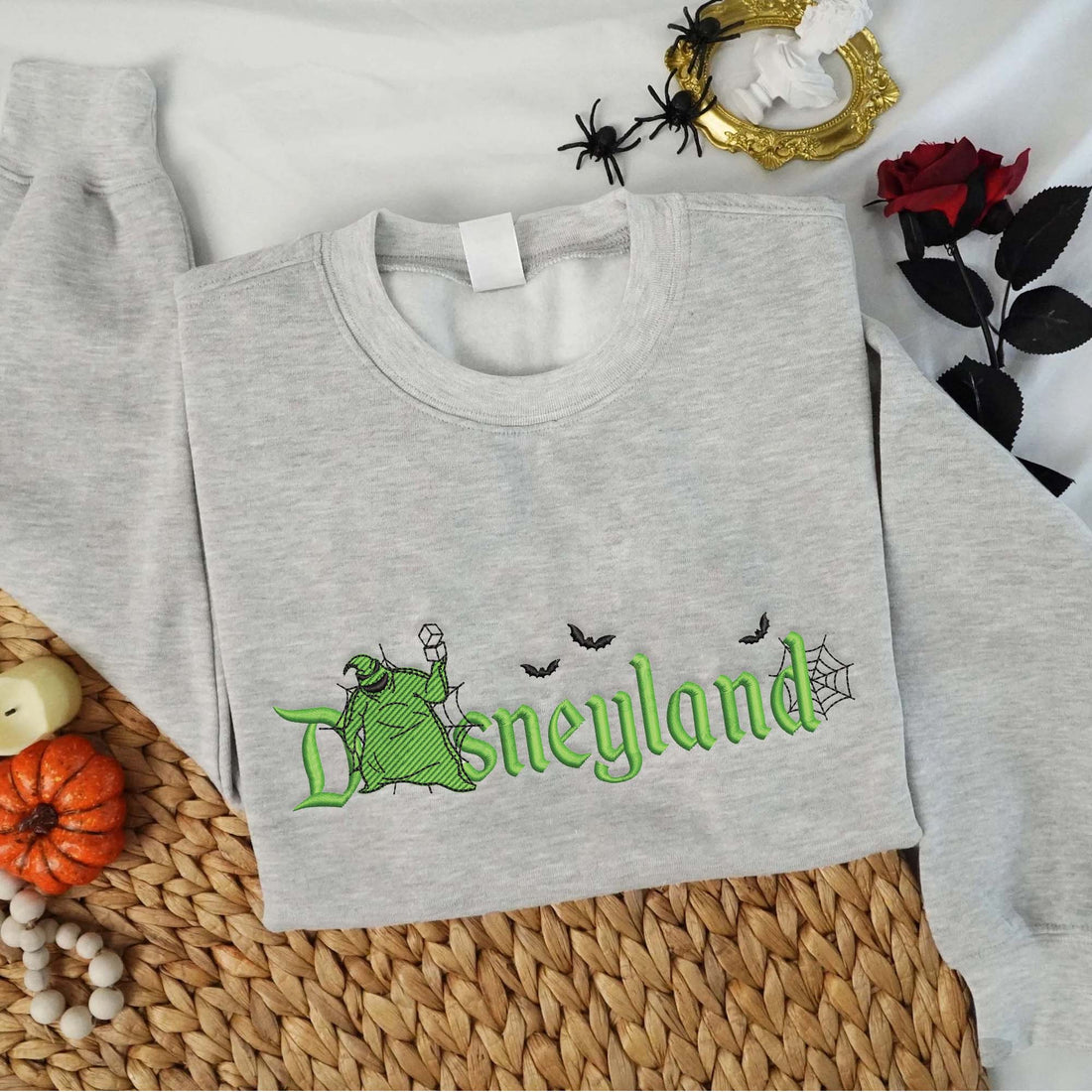 Cartoon Green Monster Halloween Embroidery Sweatshirt, Halloween Embroidery Sweatshirt HLW_M1292