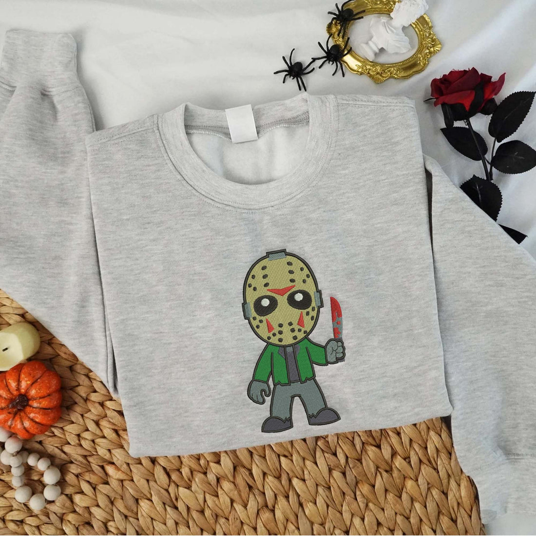 Halloween Killers Carry Knife Embroidery Sweatshirt, Halloween Embroidery Sweatshirt HLW_M1006