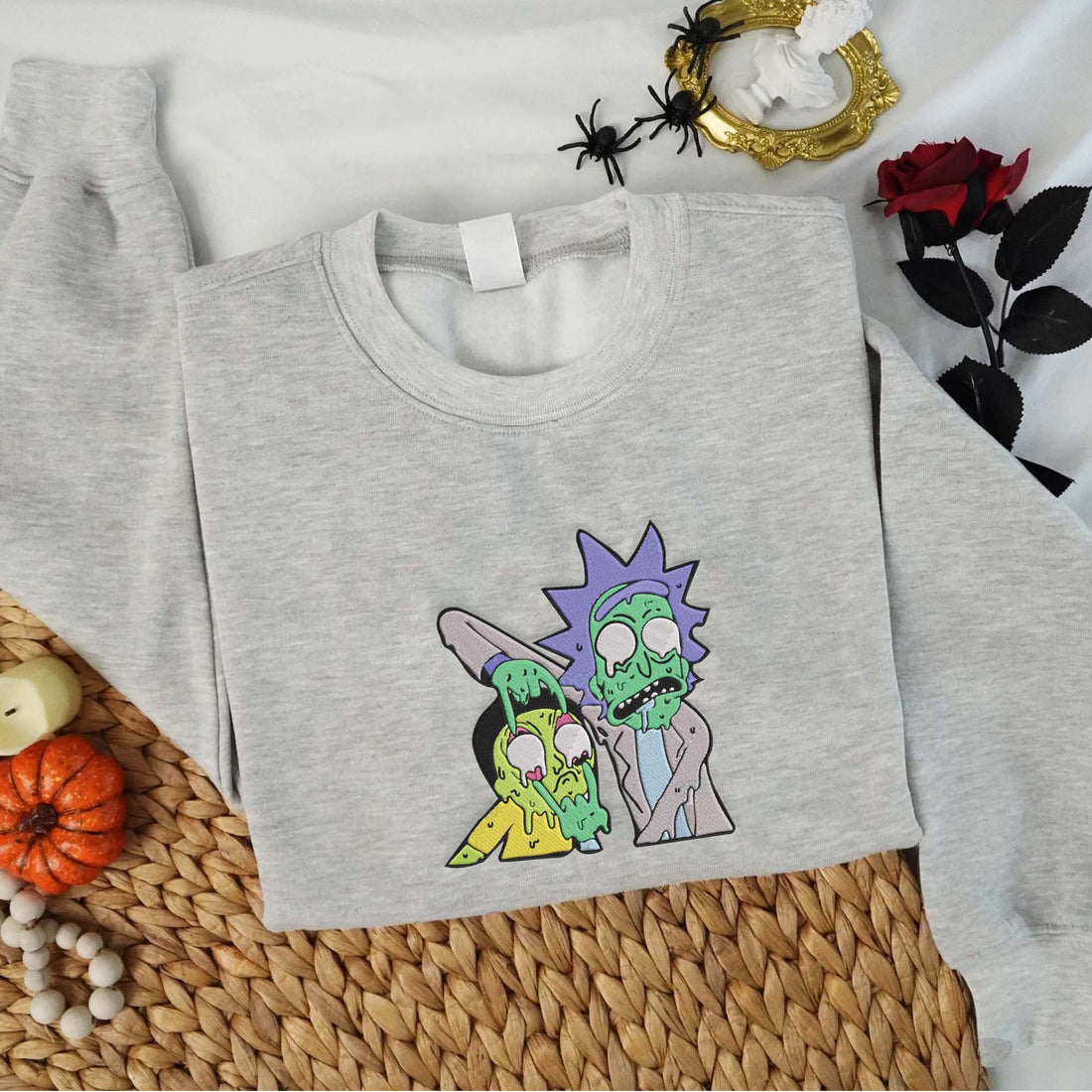 Cartoon Character Halloween Embroidery Sweatshirt, Halloween Embroidery Sweatshirt HLW_M848