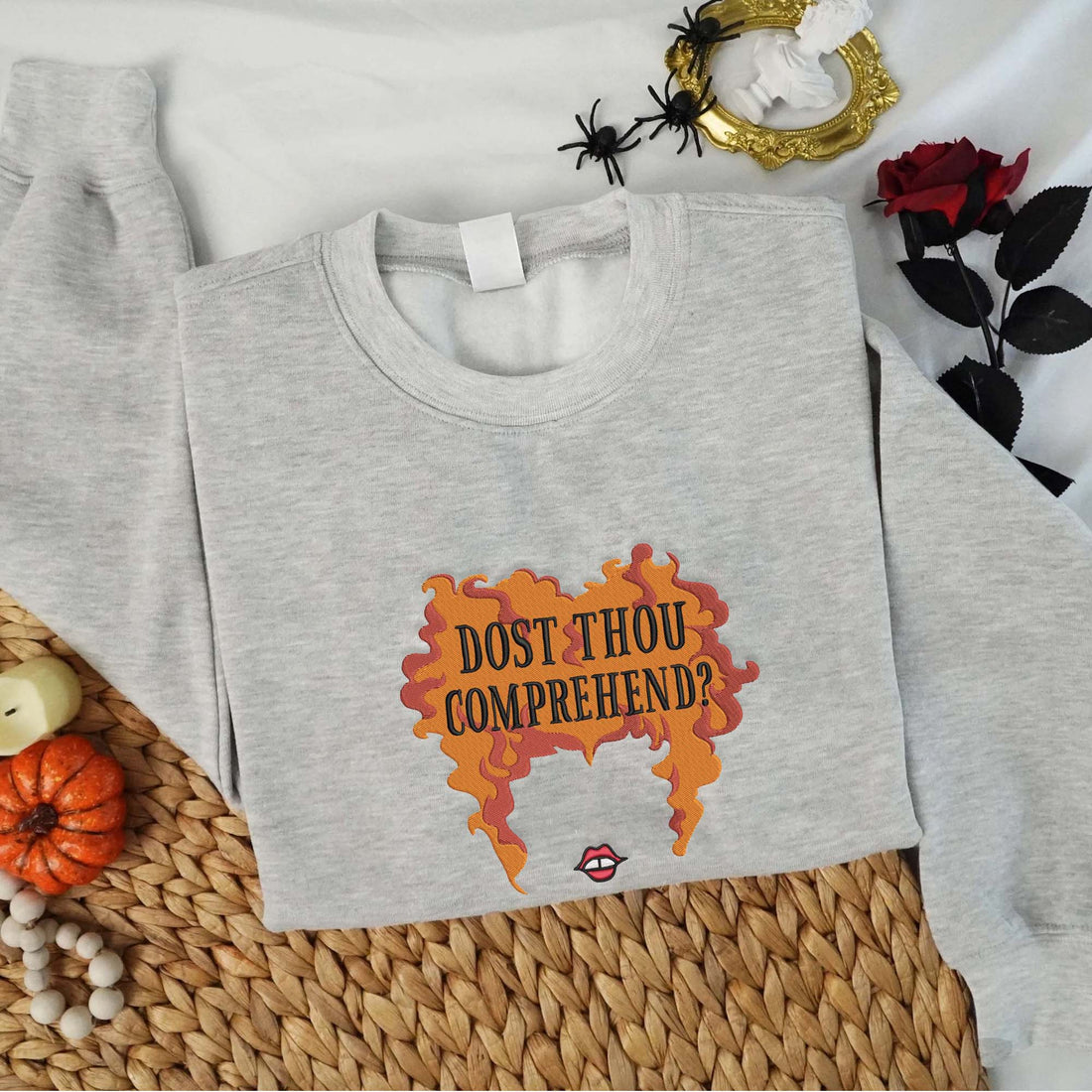 Dost Thou Comprehend Halloween Embroidery Sweatshirt, Halloween Embroidery Sweatshirt HLW_M787