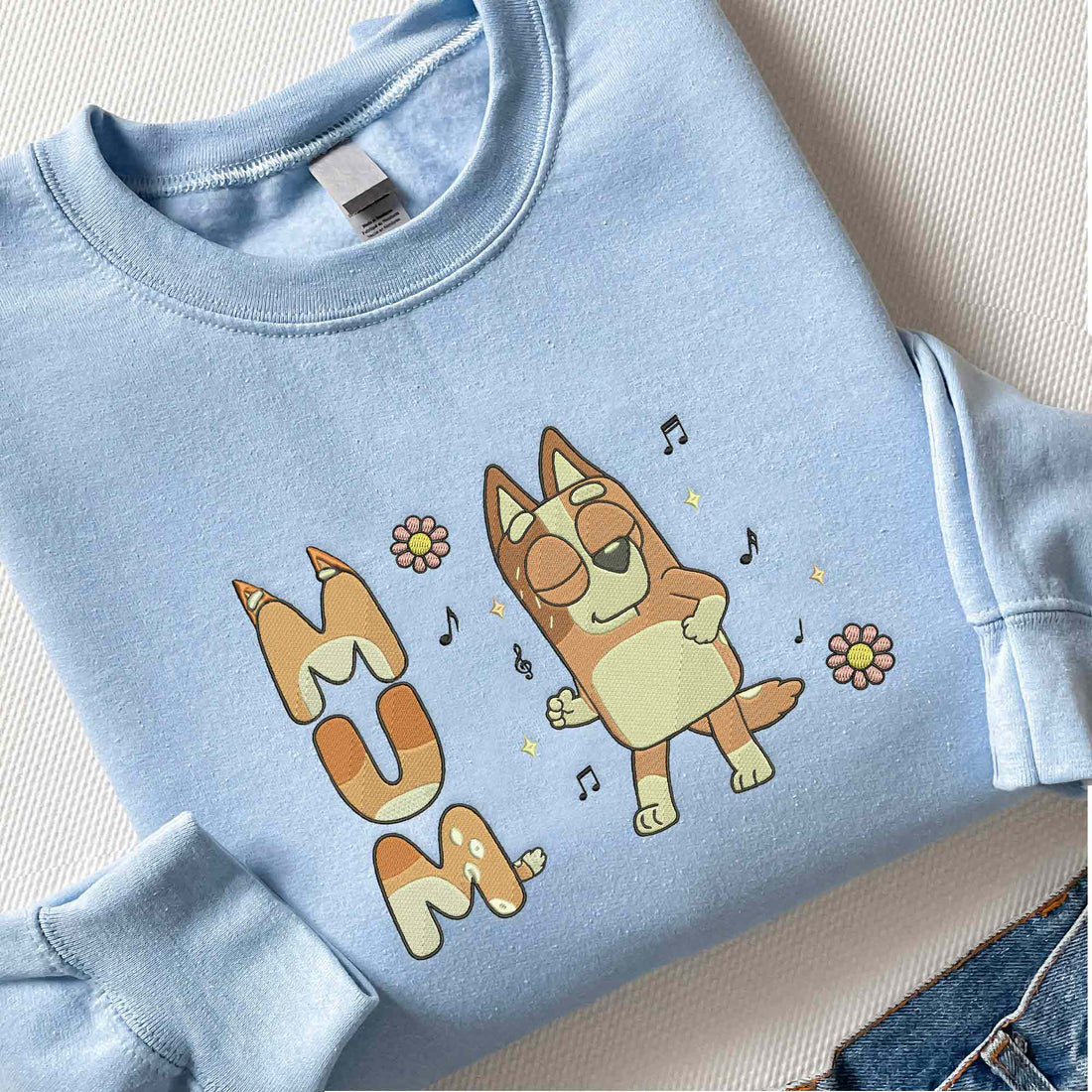 Custom Blue Dog Mom Sweatshirt, Cute Blue Dog Mom Sweatshirt B_M27