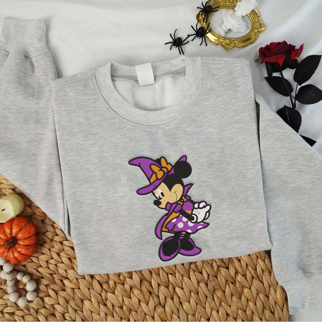 Girl Mouse Dancing Halloween Embroidery Sweatshirt, Halloween Embroidery Sweatshirt HLW_M1003