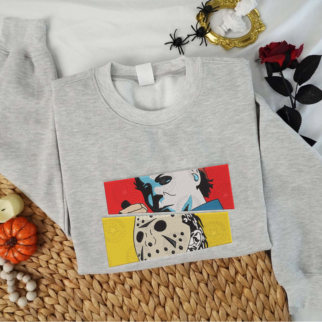 Super Killer Character Halloween Embroidery Sweatshirt, Halloween Embroidery Sweatshirt HLW_M1293