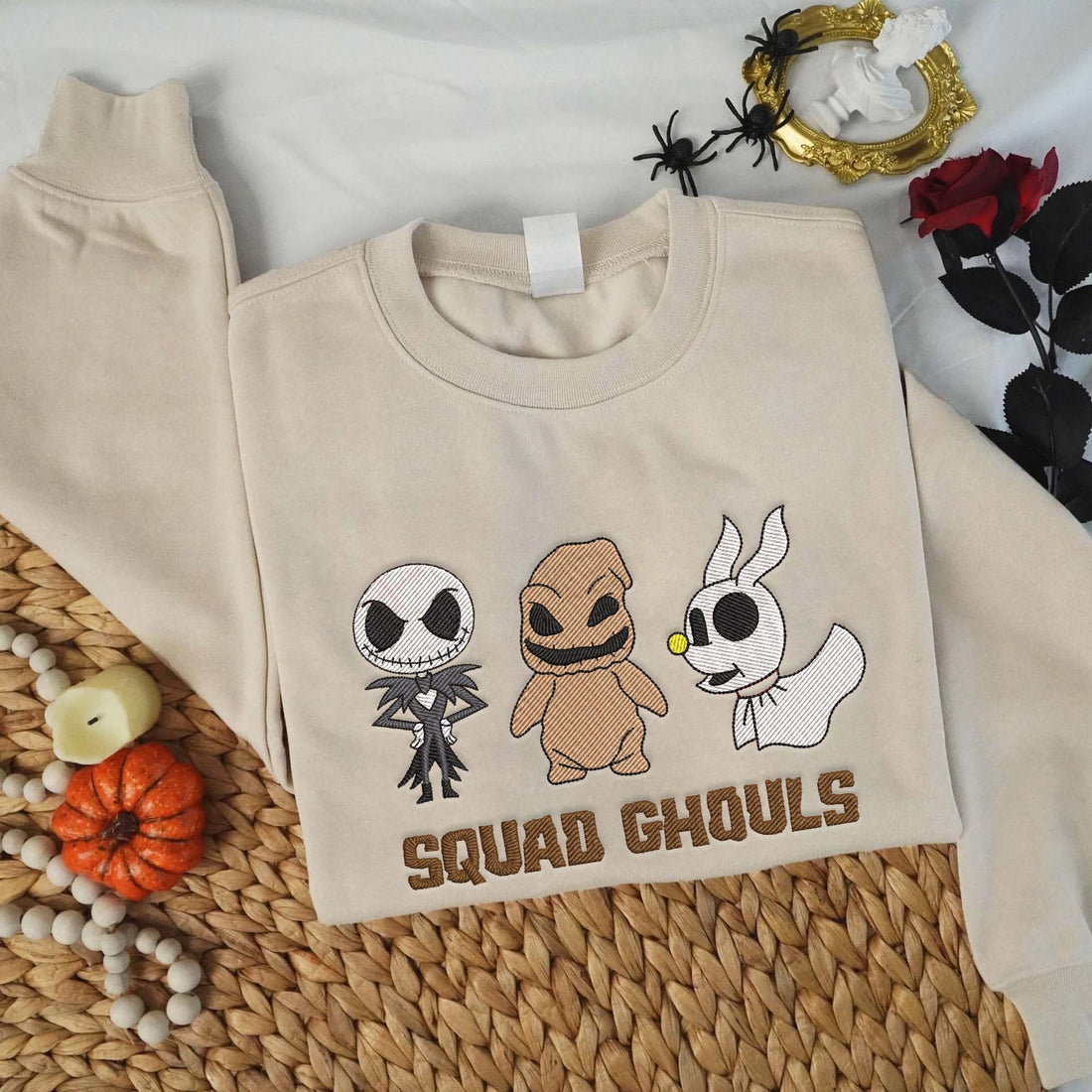 Friends Horror Characters Embroidery Sweatshirt, Halloween Embroidery Sweatshirt HLW_M1180