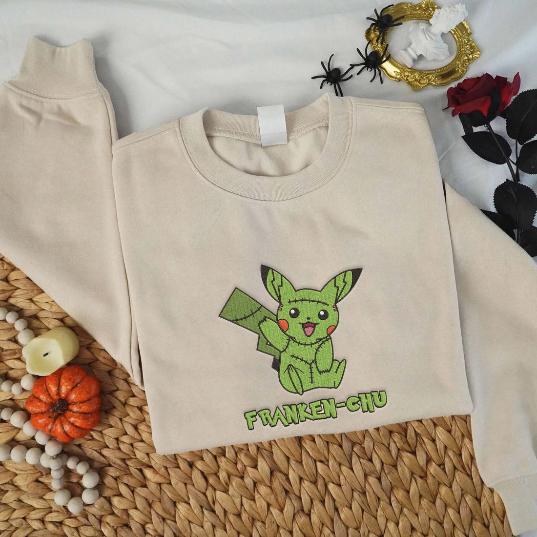 Cute Anime Halloween Embroidery Sweatshirt, Halloween Embroidery Sweatshirt HLW_M1170