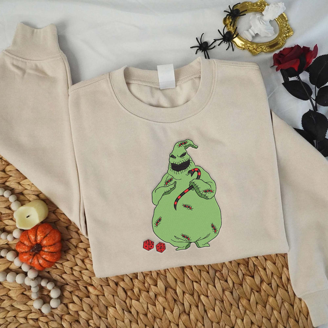 Bad Dream Horror Character Embroidery Sweatshirt, Halloween Embroidery Sweatshirt HLW_M59