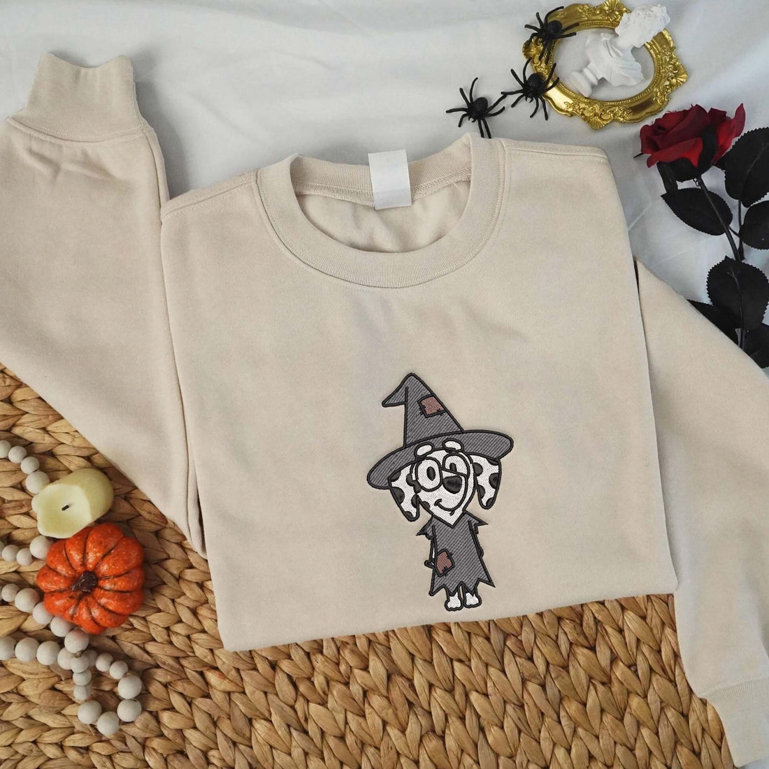 Friend of Blue Dog Halloween Embroidery Sweatshirt, Halloween Embroidery Sweatshirt HLW_M1192