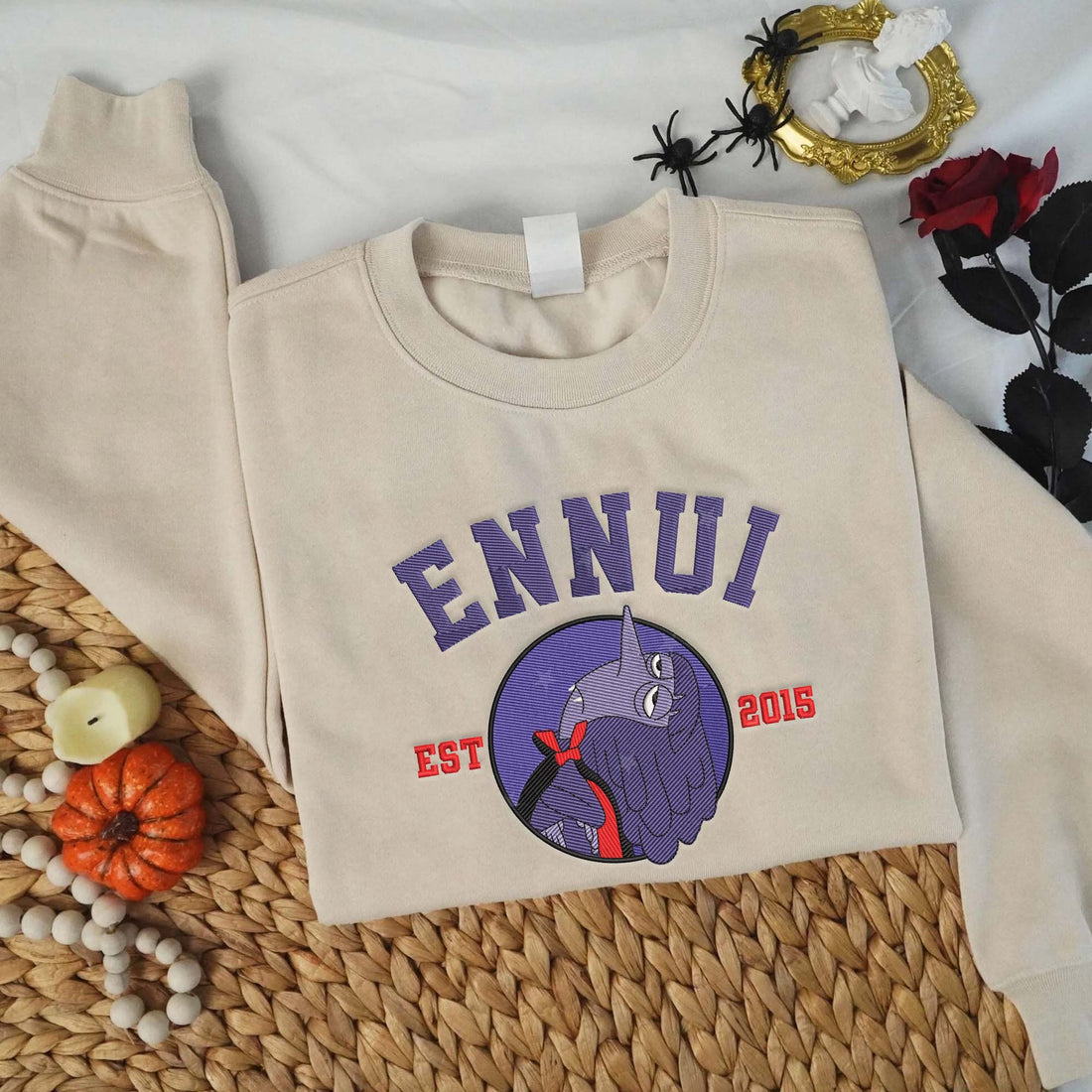 Emotions Purple Girl Est 2015 Halloween Embroidery Sweatshirt, Halloween Embroidery Sweatshirt HLW_M1314