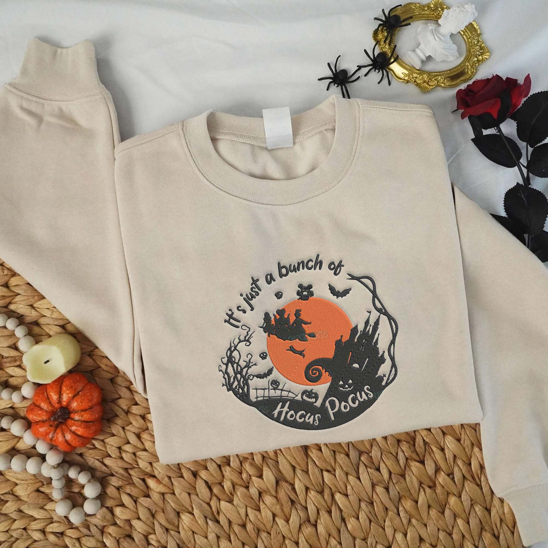 It’s Just A Bunch Halloween Embroidery Sweatshirt, Halloween Embroidery Sweatshirt HLW_M888