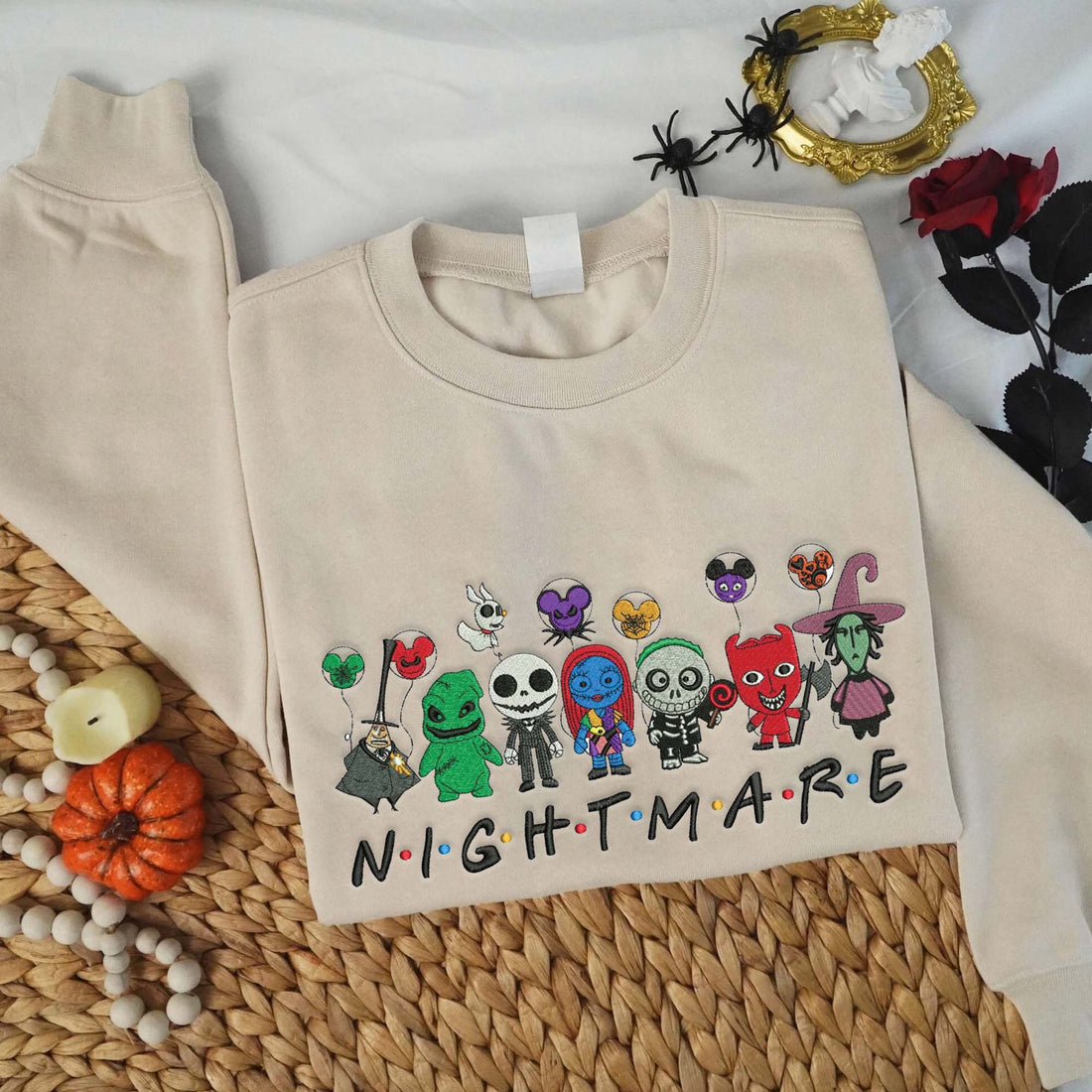Friends in The Bad Dream Halloween Embroidery Sweatshirt, Halloween Embroidery Sweatshirt HLW_M1061
