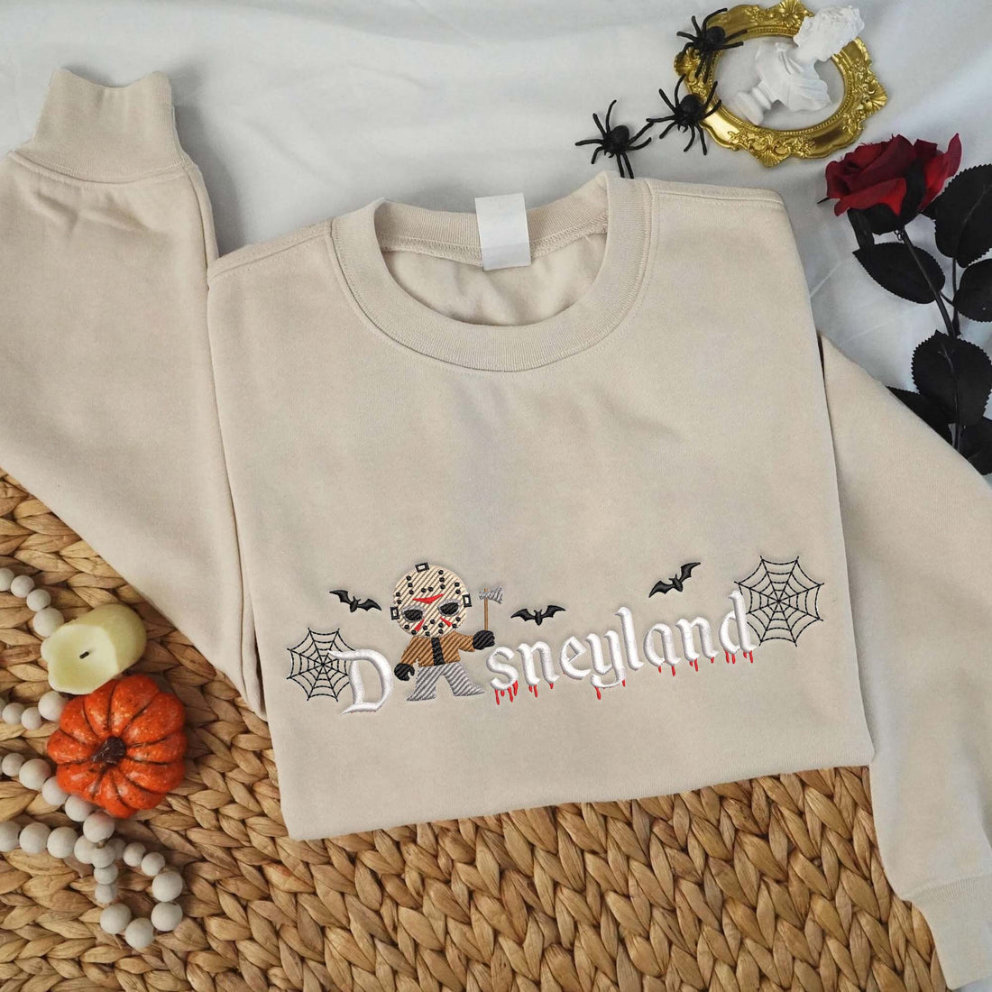 Horror Character with Mask Halloween Embroidery Sweatshirt, Halloween Embroidery Sweatshirt HLW_M1374