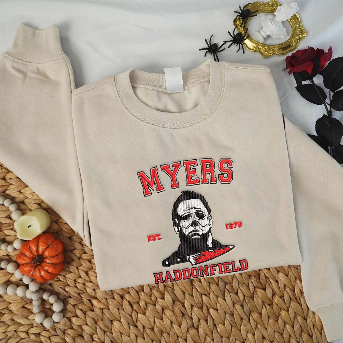 Killer Est 1978 Halloween Embroidery Sweatshirt, Halloween Embroidery Sweatshirt HLW_M1143
