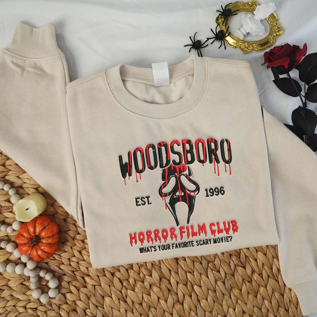 Horror Film Club Est 1996 Halloween Sweatshirt, Halloween Embroidery Sweatshirt HLW_M1026