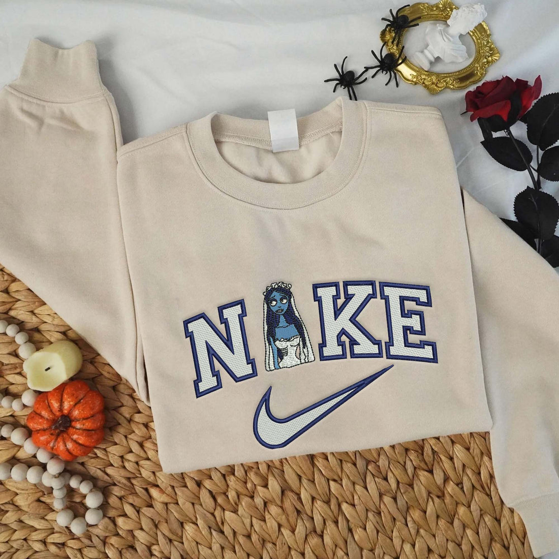 N Ghost Bride Halloween Embroidery Sweatshirt, Halloween Embroidery Sweatshirt HLW_M1071