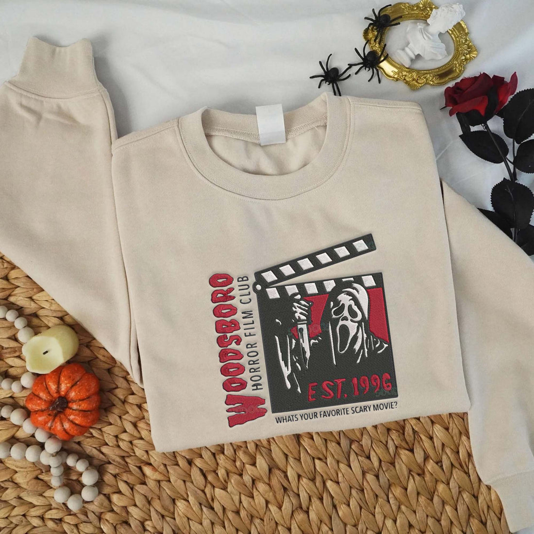 Cutting Ghost Est 1996 Halloween Embroidery Sweatshirt, Halloween Embroidery Sweatshirt HLW_M908