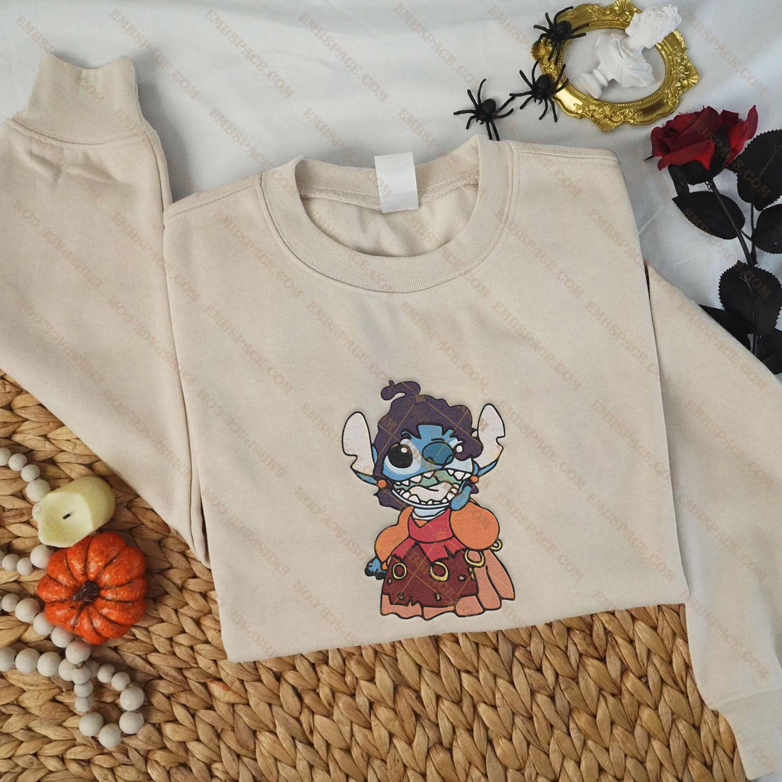Cartoon Character Witch Halloween Embroidery Sweatshirt, Halloween Embroidery Sweatshirt HLW_M1452
