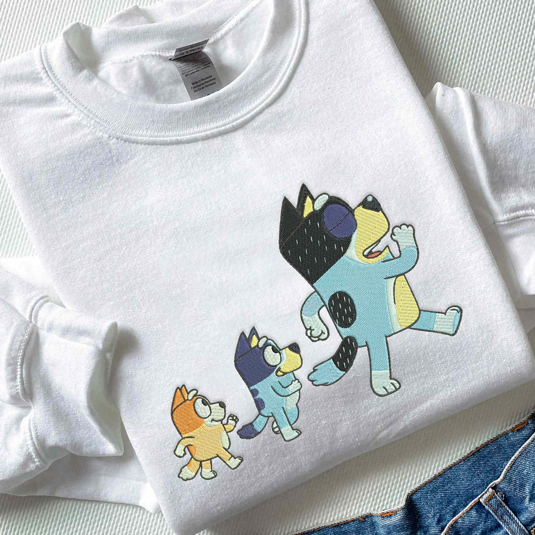 Blue Dog Dad Embroidery Sweatshirt, Best Father's Day Sweatshirt B_M19