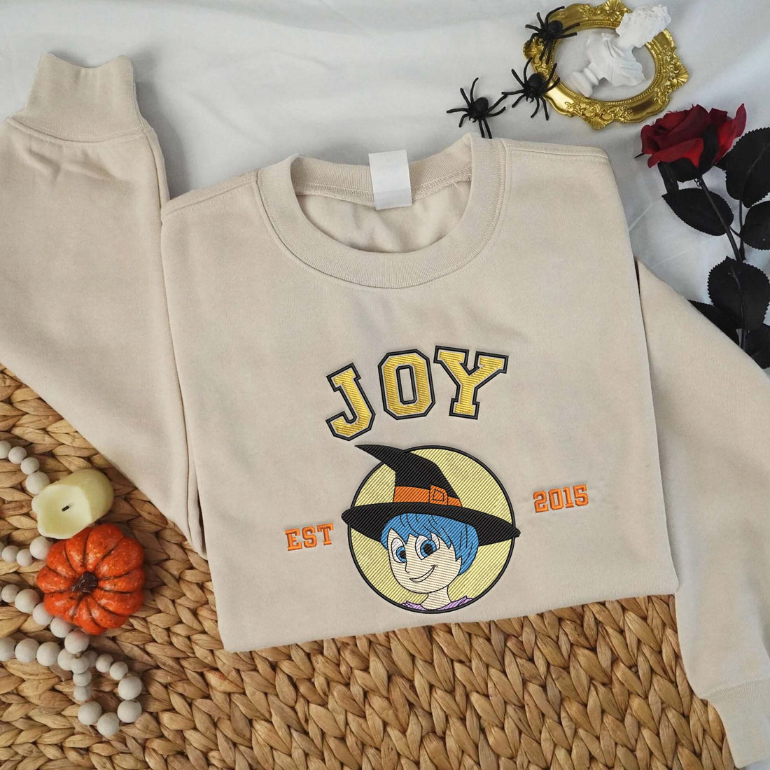 Emotions Blue Hair Girl Est 2015 Halloween Embroidery Sweatshirt, Halloween Embroidery Sweatshirt HLW_M1316