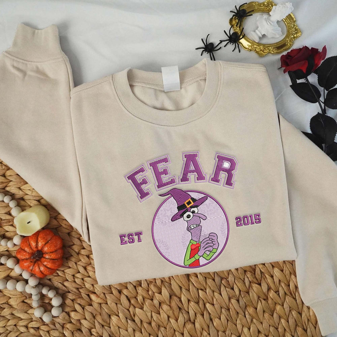 Emotions Purple Boy Est 2015 Halloween Embroidery Sweatshirt, Halloween Embroidery Sweatshirt HLW_M1317